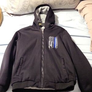 police Blue Line sherpa jacket zip